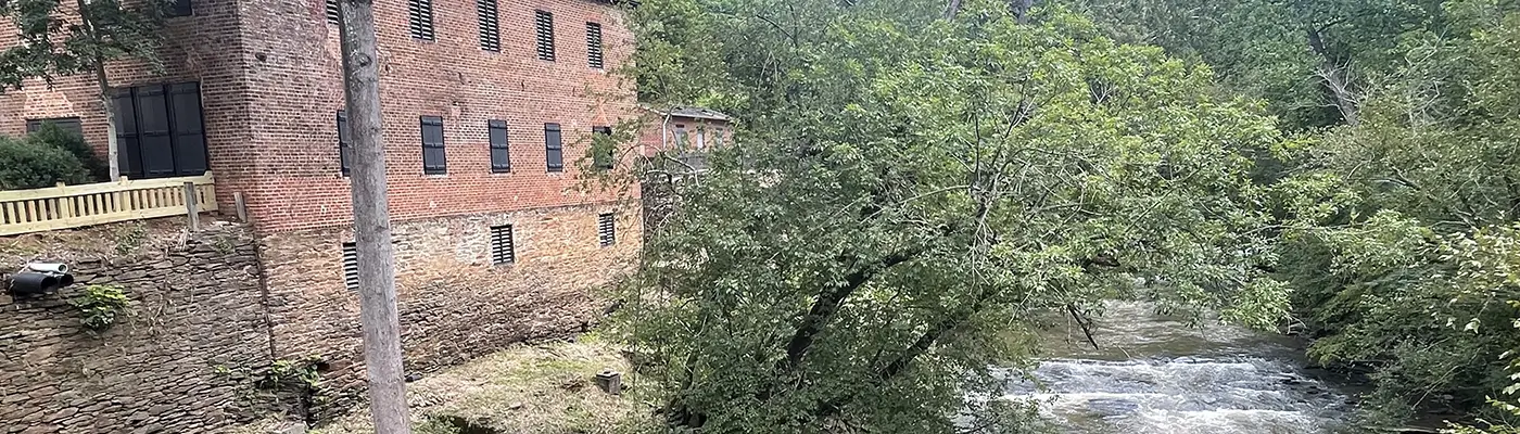 Roswell Mill Waterfall at Old Mill Park