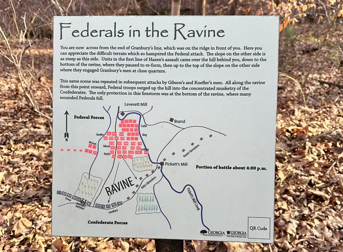 Federals in the Ravine at Pickett's Mill Historical Site - Trails & Tap
